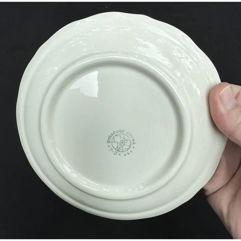 Vtg Syracuse China Strawberry Hill Restaurant Ware Bread Plate Pink White -A83